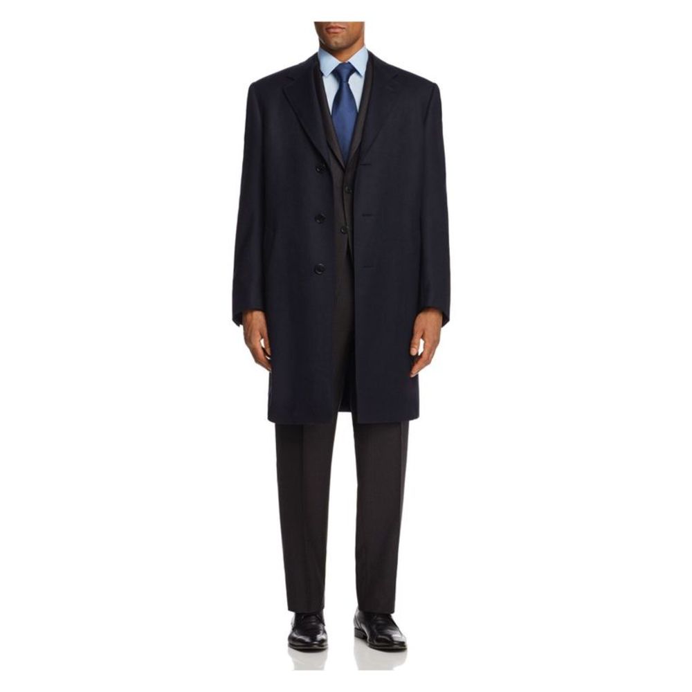 Canali Mens Impeccabile Navy Single Breasted, Top Coat 50